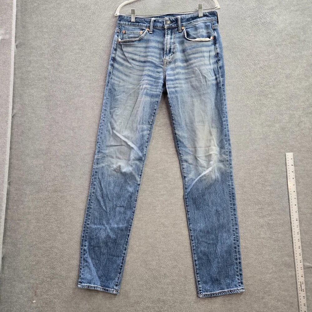 American Eagle Women's Blue Slim Fit Straight Leg Jeans